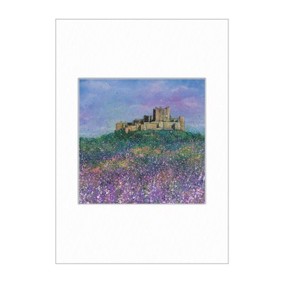 Bamburgh Castle Flowers Mini Print A4
